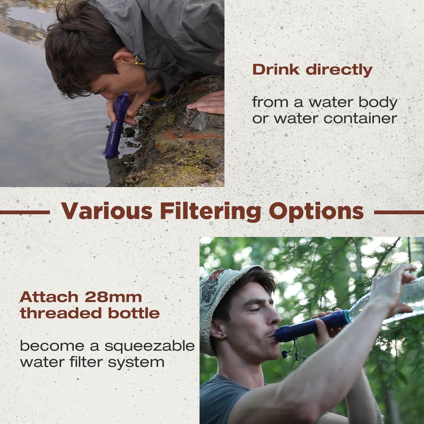 Membrane Solutions S2 Detachable Water Filter Straw, 4-Pack