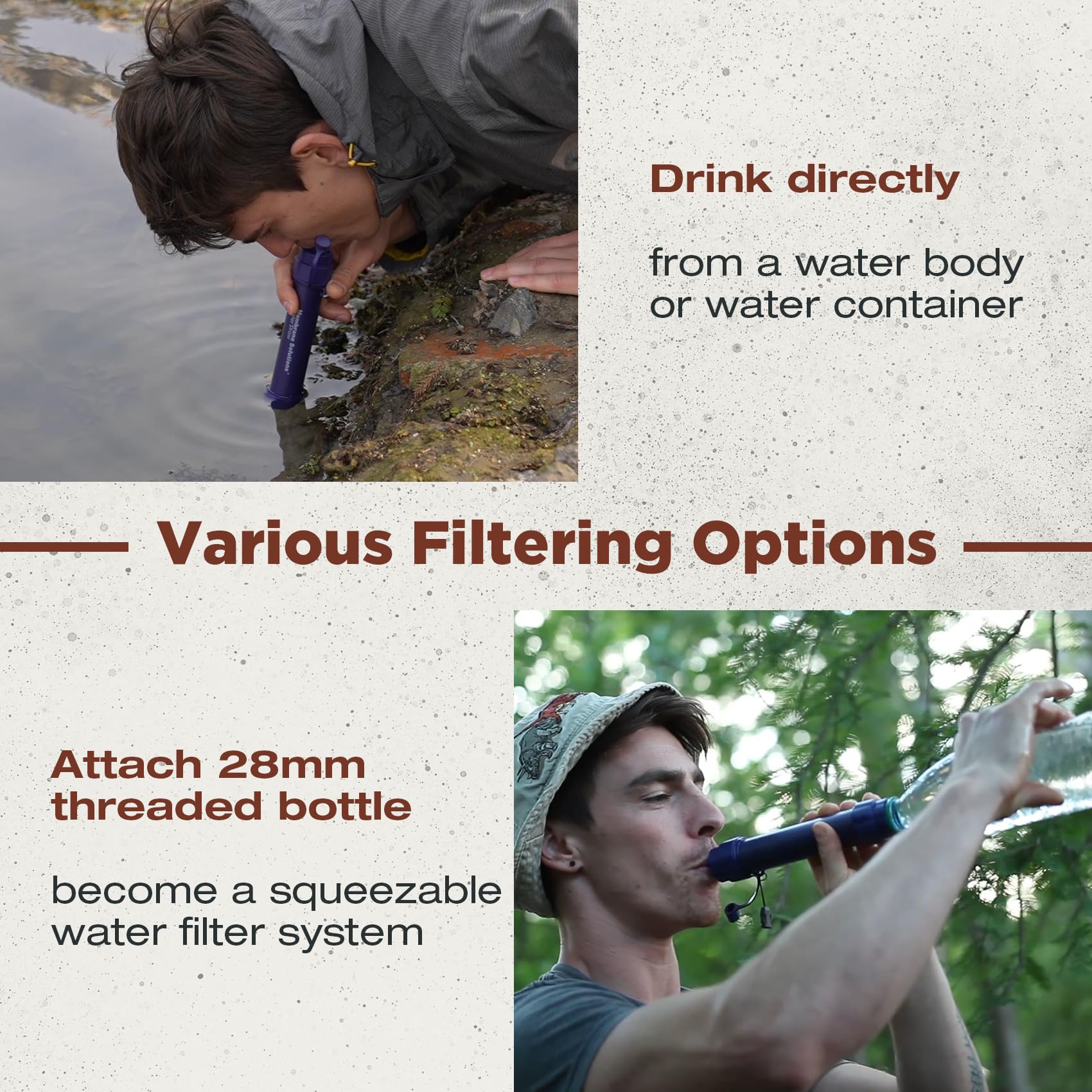 Membrane Solutions S2 Detachable Water Filter Straw, 4-Pack