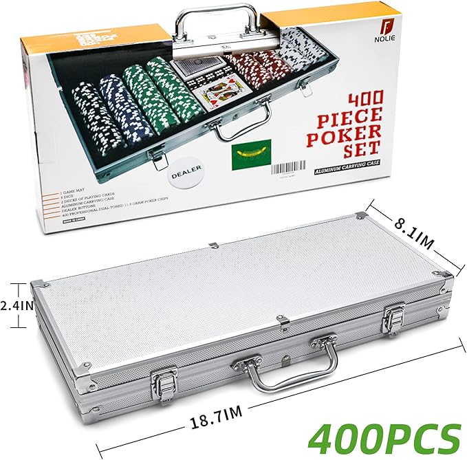 NOLIE Casino Poker Chip Set 200 300 PCS with Aluminum Case for Gambling(11.5 Gram)