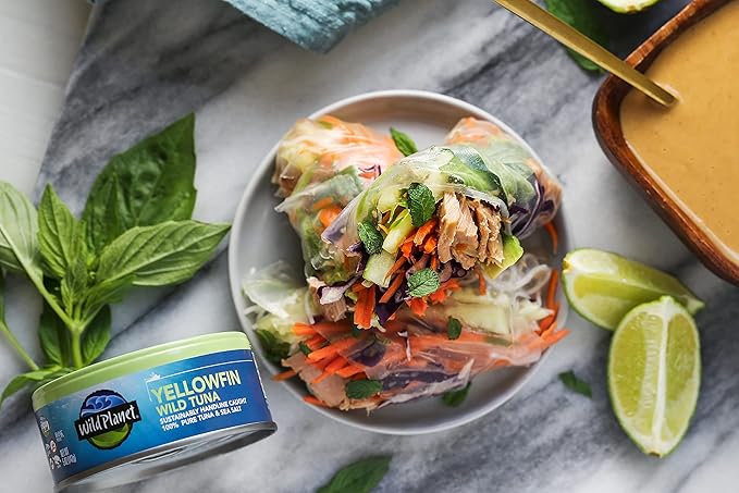 Wild Planet Wild Yellowfin Tuna, Tinned Fish, Canned Tuna, Sustainably Wild-Caught, Non-GMO, Kosher, Gluten Free, Keto and Paleo, 5 Ounce (Pack of 12)