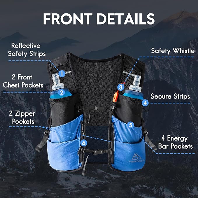 Haimont Running Hydration Vest, 5L Lightweight Runner Vest Pack for Women Men, Trail Running
