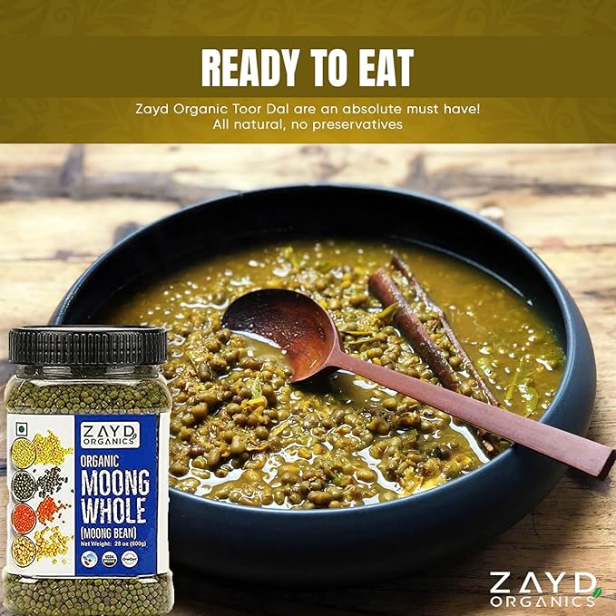 Zayd Organics Moong Whole 1.75lbs (800g) Green Mung Beans