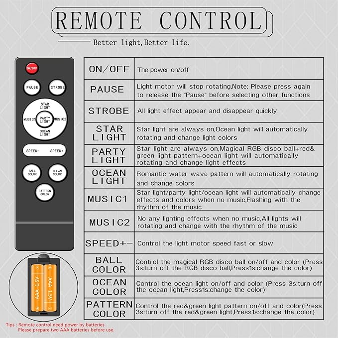 Party Lights Starry Sky Projector Ocean Wave Projector 3 in 1, DJ Dicso Ball Home Light with Remote Control, Suitable Parties Night Light Bedroom Home Theater Ceiling Room Decor Magic Corridor