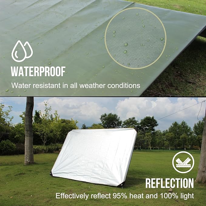 LYN Heavy Duty Emergency Blanket Survival Gear Waterproof Insulated Blanket Emergency Tarp for Camping, Hiking, Bushcraft
