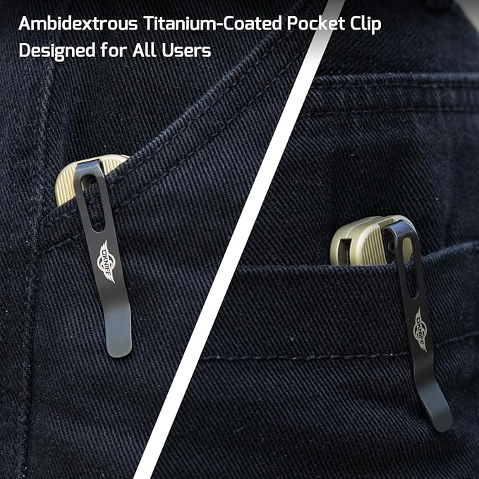 OKNIFE Duron Folding Pocket Knife, 3.5" PVD Coated Nitro-V Steel Blade, Frame Lock Lightweight O-Aluminum Ambidextrous Handle with Clip, Ideal EDC Tool for Outdoor, Camping & Survival (Olive Green)