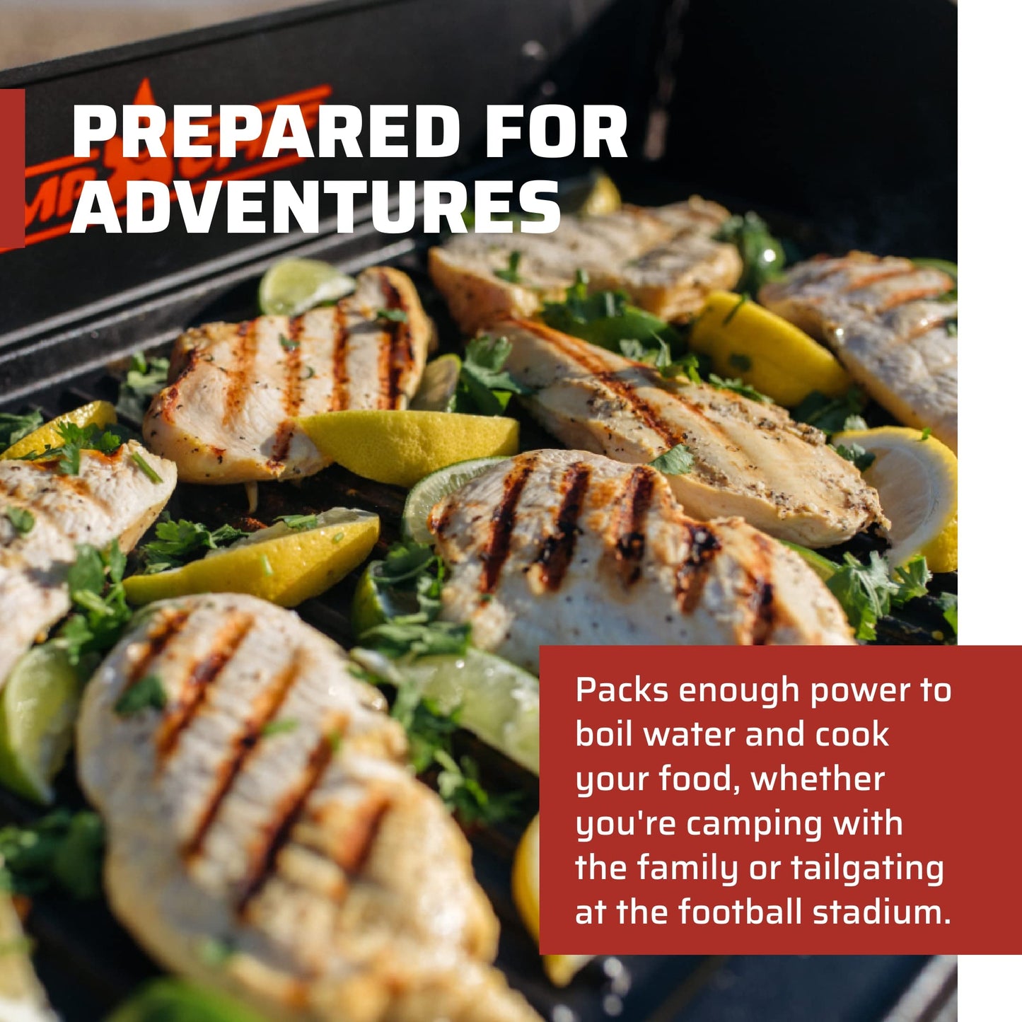 Camp Chef Explorer, Two Burner Stove, Two 30,000 BTU's cast-aluminum burners, Cooking Dimensions: