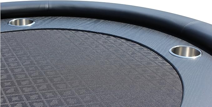 Poker Table 96 inches for 10 Players Casino Texas Holdem Games Oval Black Speed Cloth with Racetrack, Cup Holders, Chip Tray
