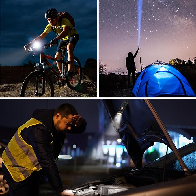 EverBrite 600 Lumens Pocket Flashlight, 90 Degree Tactical Pen Light with Magnet, Type-C Rechargeable with 3 Modes for Night Working, Outdoor, Camping, Emergency