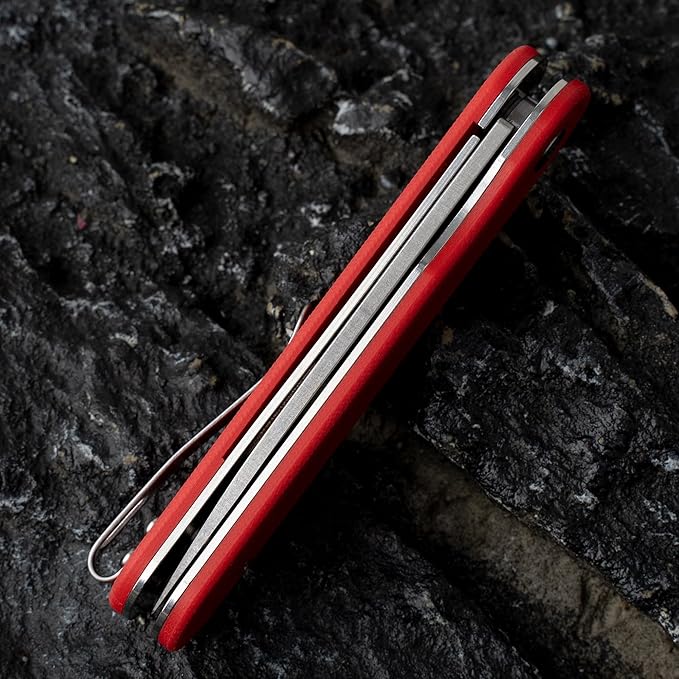 G040 Pocket Knife, 2.75'' D2 Steel Blade G10 handle, Small EDC Knife with Pocket Clip for Men Women, 2.1oz