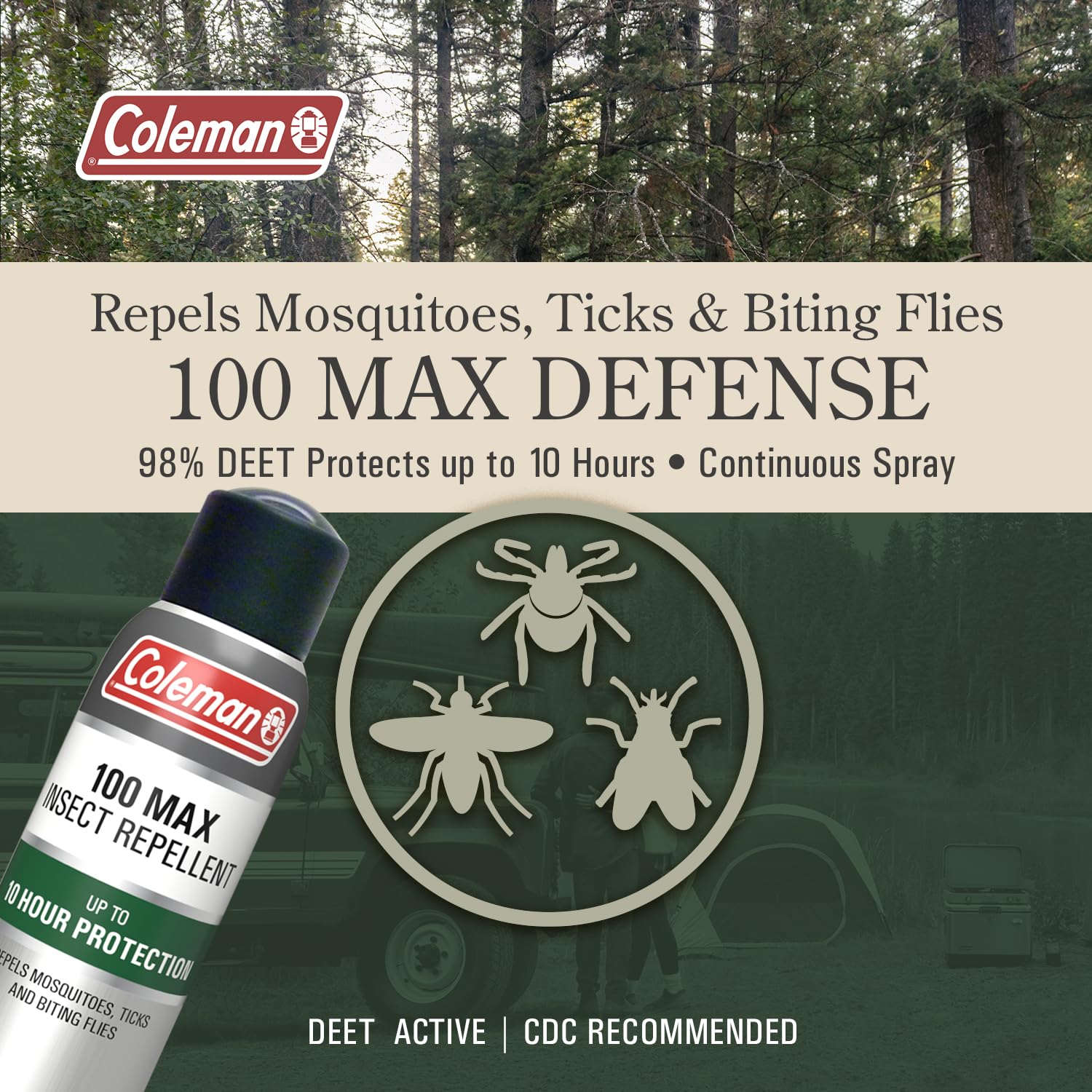 Coleman 100 Max 100% DEET Insect Repellent Spray - 4 oz