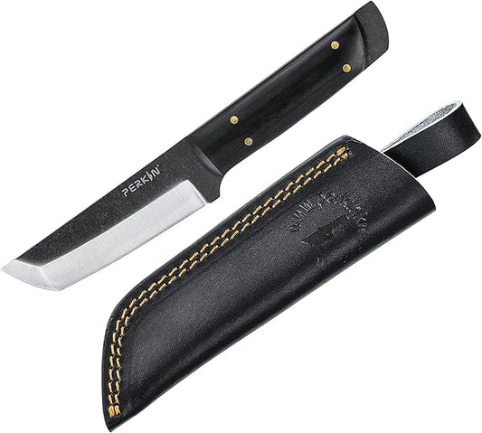 Perkin Handmade Fixed Blade Hunting Knives with Sheath-Full Tang Bushcraft Fixed-Blade Tanto Knives for Outdoor, Camping, Survival Tactical, Fighting, Hiking, Skinning, Hunter-Unisex Adults