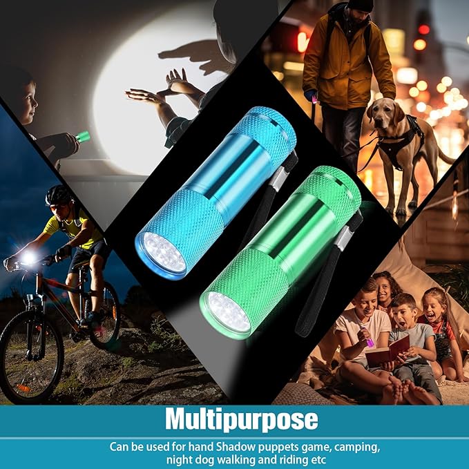 VIHOSE 48 Pcs Mini Flashlights Bulk, Bright Aluminum Handheld Flash Light with Lanyard, Small LED Flashlights for Kids Night Reading Emergency Hurricane Camping Hiking Party Favors(Multicolor)