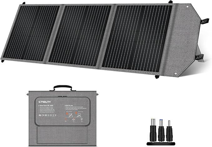 100W Portable Solar Panel for Camping RV Marine - Foldable Solar Panel Kit with Adjustable Kickstand, High Efficiency 23%, USB/Type-C/XT60/MC4 Outputs