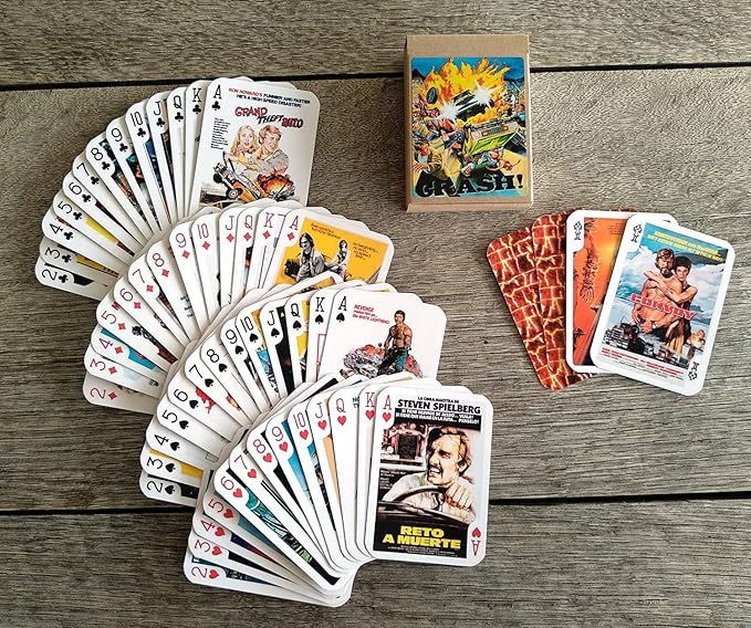 CARSPLOITATION Playing Cards (Poker Deck 54 Cards All Different) Vintage Retro Car Crash Bikers Action Movie Posters