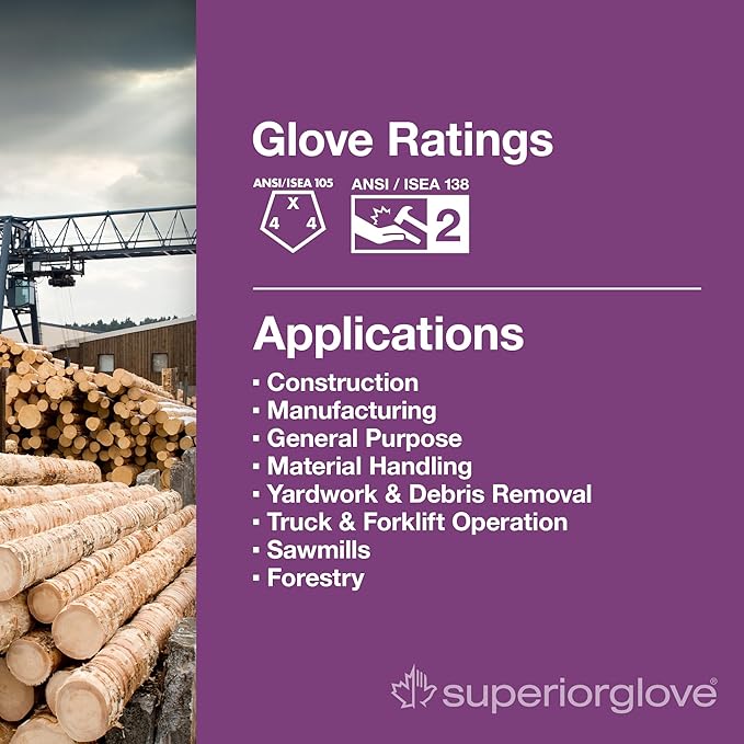 Superior Glove Endura Impact and Water Resistant Leather Work Gloves for Hand Safety Protection - 378GKVSB X-Large (Pack of 1 Pair)