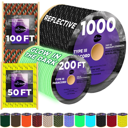 TECEUM Paracord Rope Type III 550 – Tactical MIL-SPEC – Outdoor para Cord