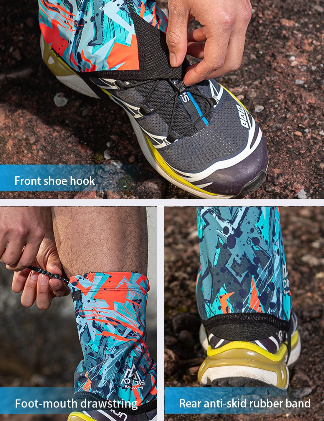 OrrinSports Trail Gaiters for Men Women Low Shoes Gators for Hiking Boots Breathable Boots Gators
