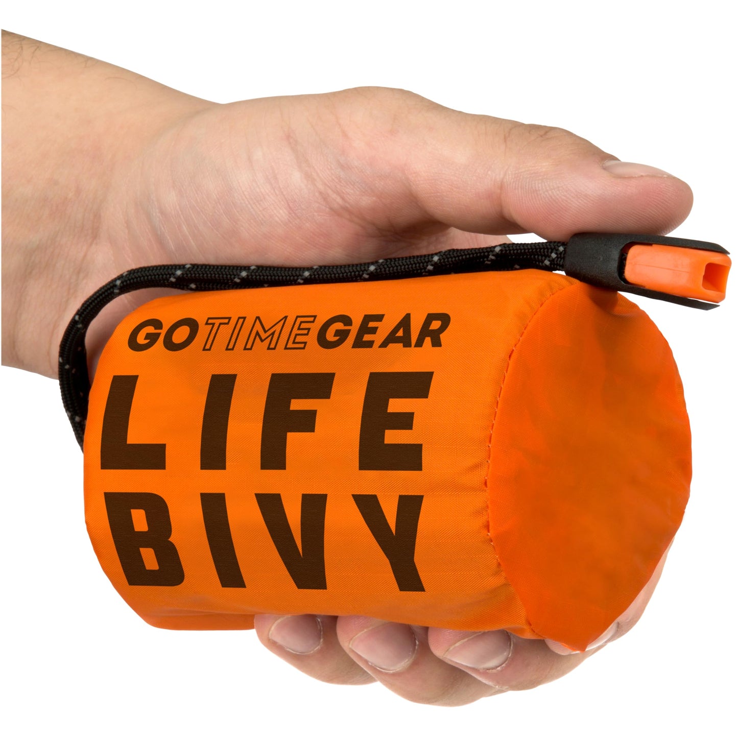 Go Time Gear Lightweight Bivy Sack - Emergency Bivy with 120 dB Whistle & Paracord - Thermal