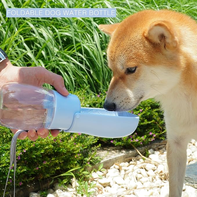 Foldable Dog Water Bottle,Portable Water Dispenser,Outdoor Pet Water Bottle for Dog,Cat,Puppy,Walking,Hiking,Travel.Dishwasher Safe,Puppy Accessories,10oz