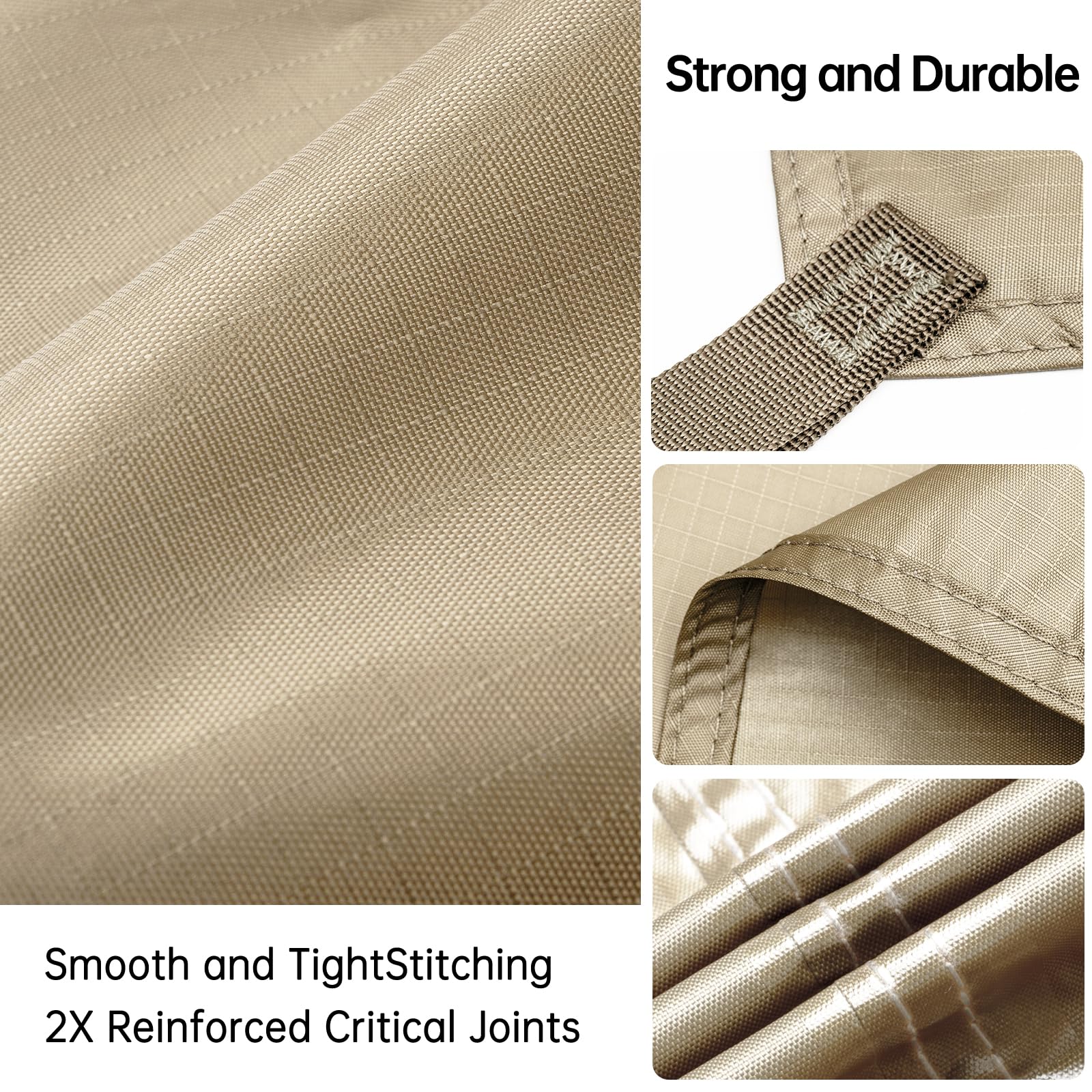 FREE SOLDIER Waterproof Camping Tarp Shelter Awning(Beige 10×10.5ft)