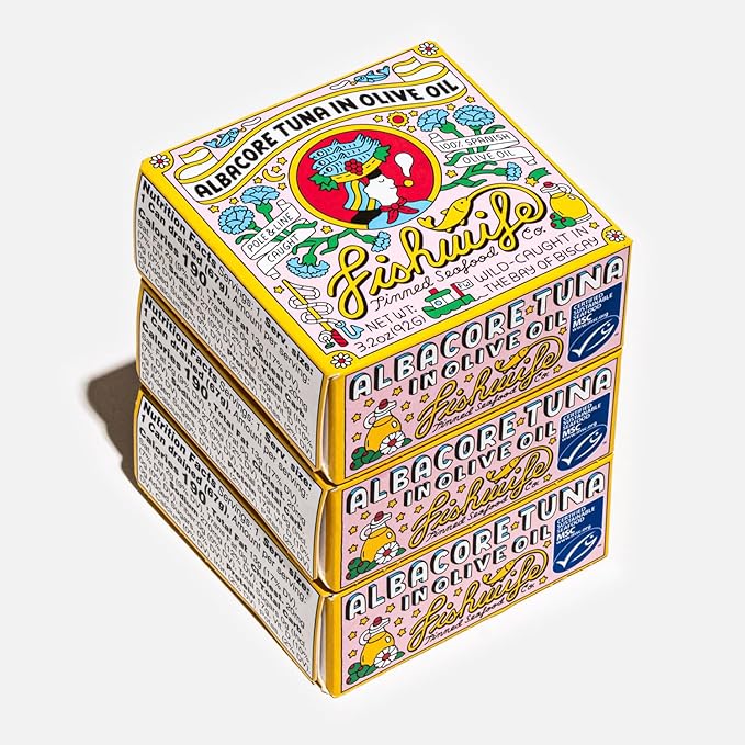 Fishwife Albacore Tuna in Olive Oil 3-Pack (3.2 Ounce) | MSC-Certified Sustainable Seafood, Gluten Free, High Protein, Omega-3s | Hand-Packed with Spanish Olive Oil and Salt