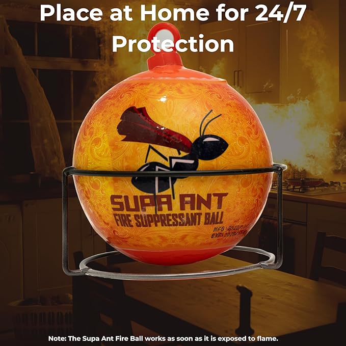 Supa Ant Fire Safety Ball as Fire Blanket for Home and Kitchen ??Fire Protection Device for House, Office, Garage, Car