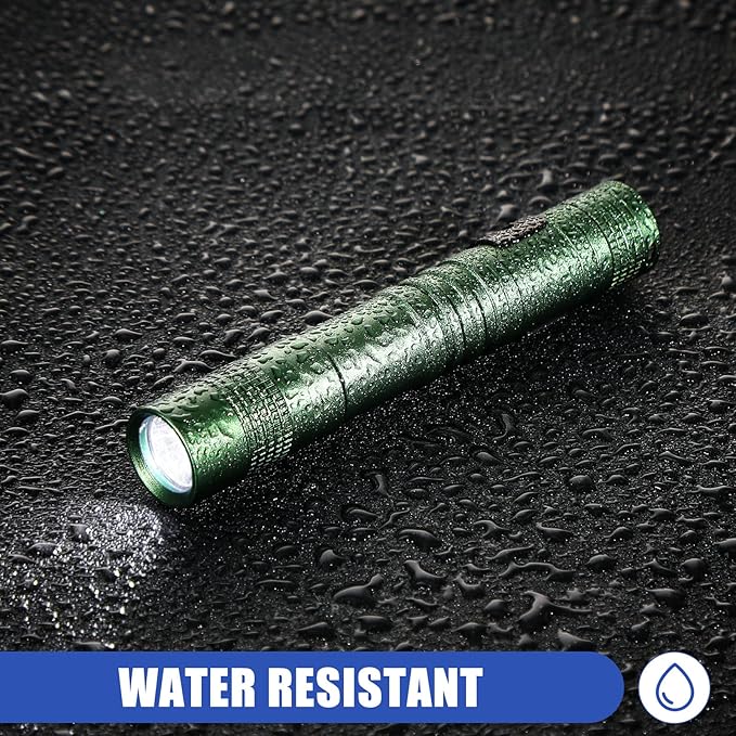 Hortsun 10 Pcs Mini Flashlight Bulk LED Pen with Pocket Small Flashlight with Clip for Outdoor Father's Day Gift for Men(3.54 Inch,Black, Brown, Green)
