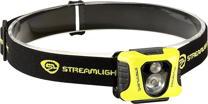 Streamlight 61420 Enduro Pro 200-Lumen 2250-Candela Ultra-Light LED Headlamp with AA Batteries and Elastic Strap, Clear Retail Packaging, Yellow