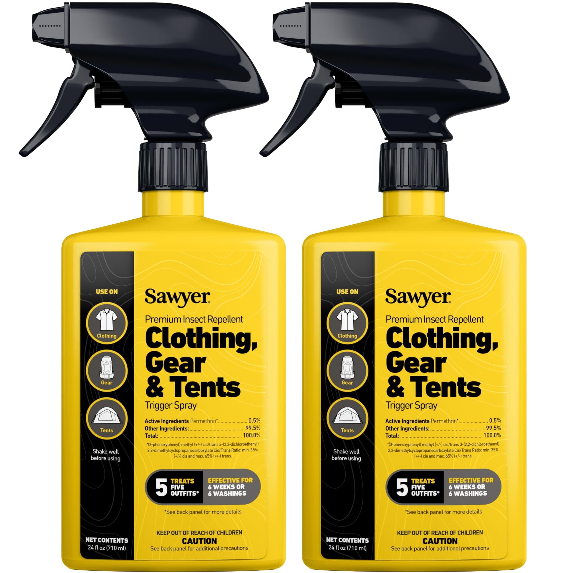 Sawyer Products SP6572 Twin Pack Premium Permethrin Clothing Insect Repellent Trigger Spray, 24