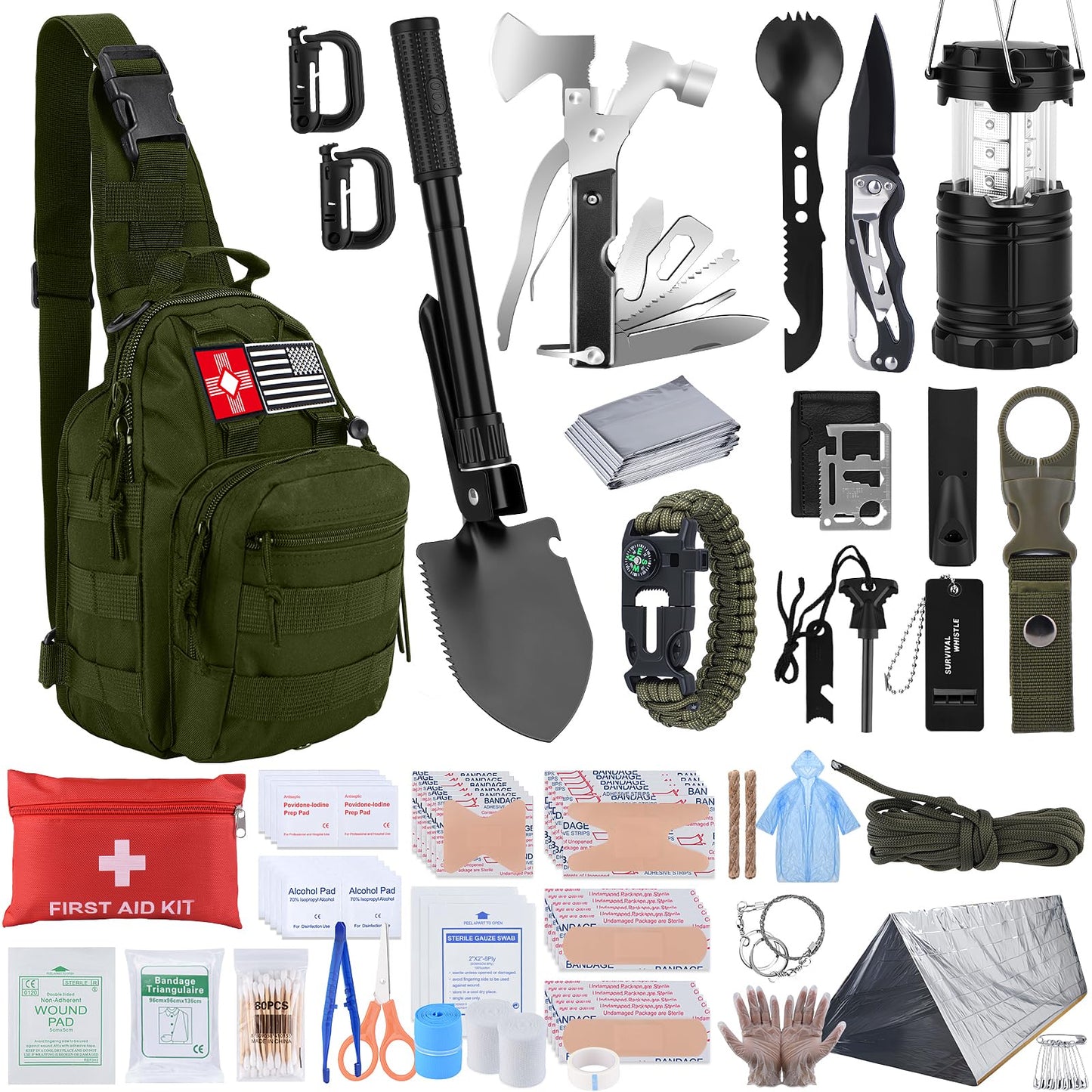 Survival Kit, Gifts for Fathers Day Men, Women, 251pcs Emergency Survival Gear and Supplies