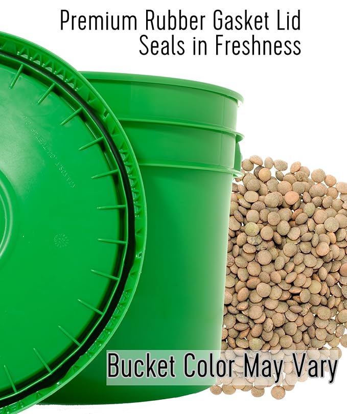 Palouse Brand Emergency Legume Bucket Supply | Certified Glyphosate Residue Free | 75 LBS | Chickpeas, Lentils and Green Split Peas [25 lbs each]