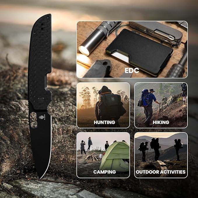 Kizer Varatas Pocket Knife, 3.24” Nitro V G10 Handle Folding Knife, EDC Knife for Men Women, Liner Lock Camping Folding Knives with Pocket Clip, for Survival Hunting V3637A1