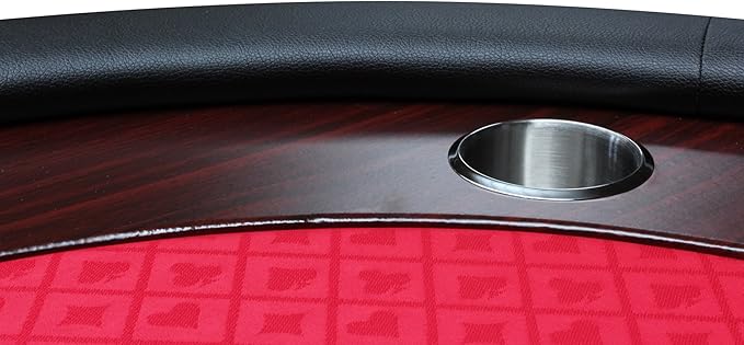 Poker Table 96 inches Light Series for 10 Player Games with Cup Holders Wooden Racetrack Felt