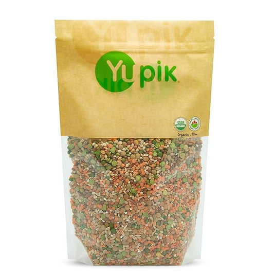 Yupik Organic Sunny Soup Mix with Lentils & Green Peas, 2.2 lb (35.2 oz), Non-GMO, Vegan, Kosher, Source of Protein, Fiber & Iron, Ideal for Soups, Salads & Vegetarian Meals