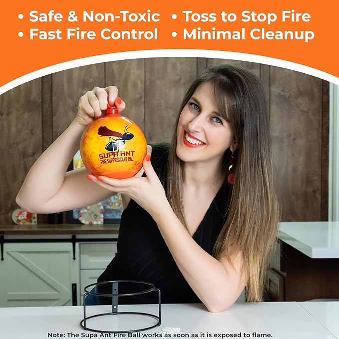 Supa Ant Fire Safety Ball as Fire Blanket for Home and Kitchen ??Fire Protection Device for House, Office, Garage, Car