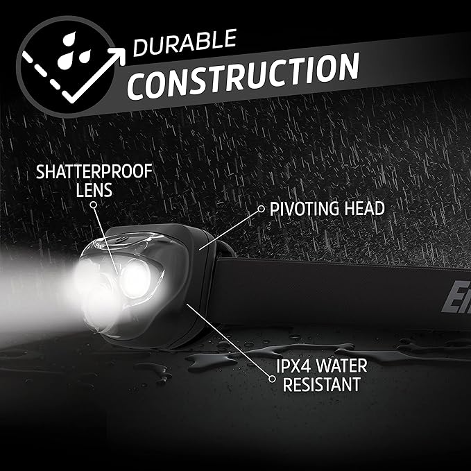 Energizer LED Headlamps PRO260 (4-Pack), IPX4 Water Resistant Headlamps, High-Performance Head Light for Outdoors, Camping, Running, Storm, Survival LED Light for Emergencies (Batteries Included)