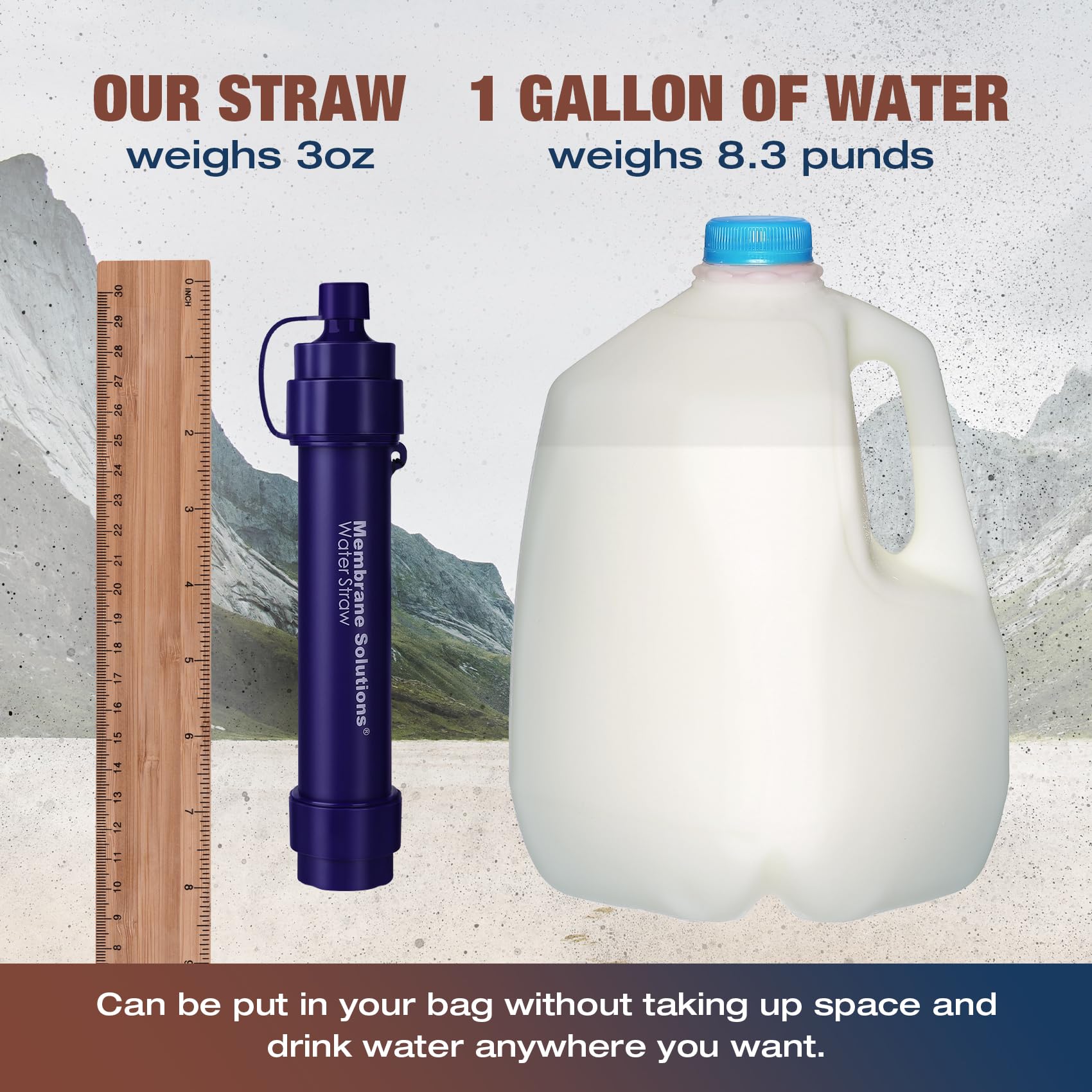 Membrane Solutions S2 Detachable Water Filter Straw, 4-Pack