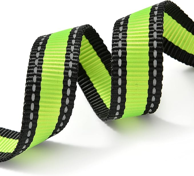 Mile High Life Dog Collar | Nylon Reflective Dog Collars | Light Weight Puppy Collars | Lime Green Dog Collars for Small Dogs (Lime Green, Small)