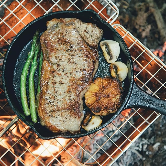 Fire-Maple Blackhawk 6" Cast Iron Skillet - Non-Stick Frying Pan with Even Heat Distribution for Bushcraft,Camping and Home Uses- Portable, Easy Storage - 600ml Capacity