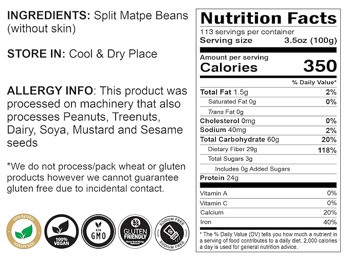 Rani Urid/Urad Dal (Split Matpe Beans Skinless) Indian Lentils 400oz (25lbs) 11.36kg Bulk Box ~ All Natural | Gluten Friendly | Non-GMO | Kosher | Vegan | Indian Origin