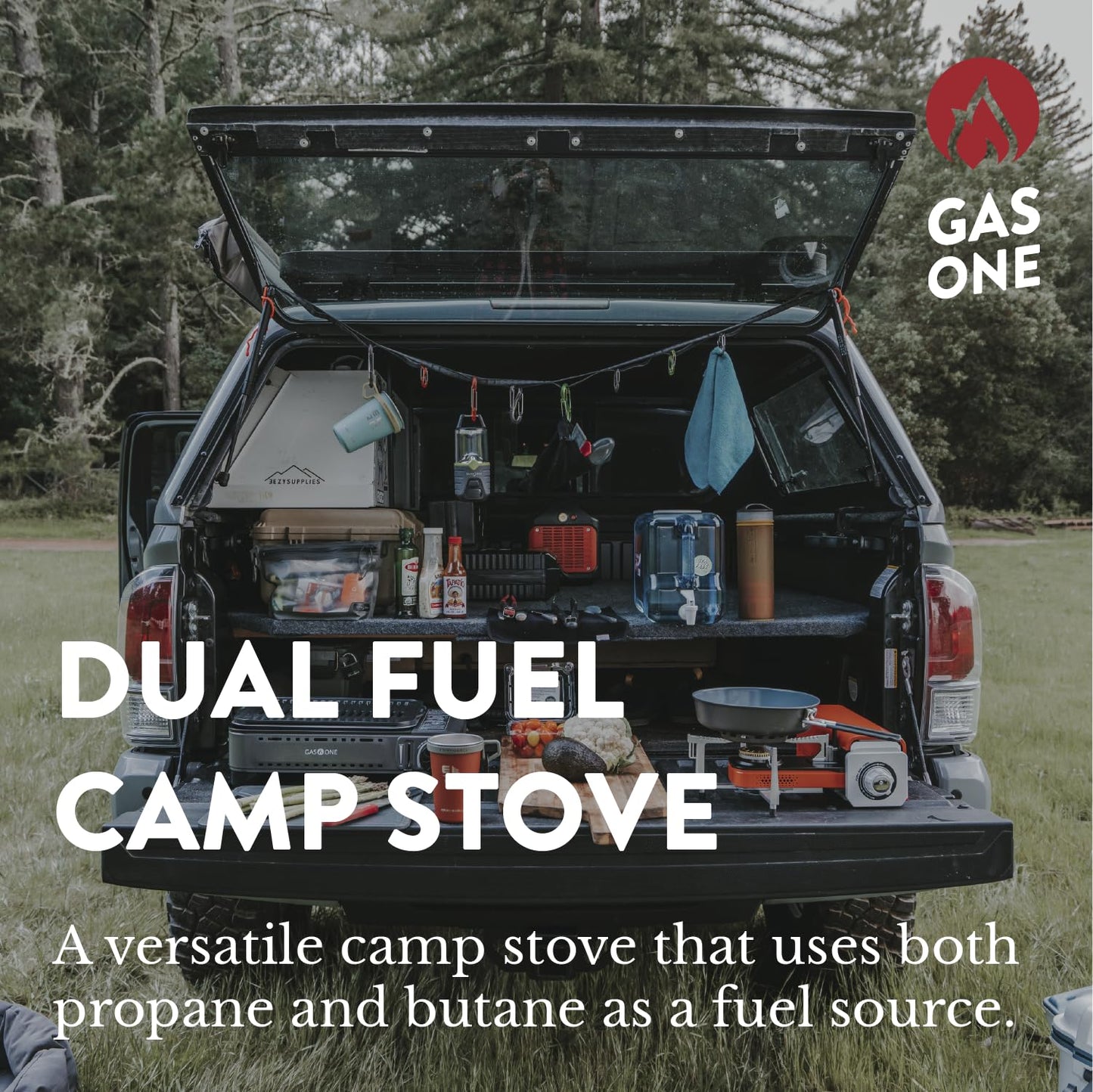 GasOne 15,000 BTU Propane or Butane Stove Dual Fuel Stove Portable Camping Stove - Patented - with