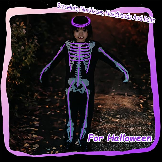 100 pk 8" Purple Glow Sticks Bulk Party Favors, Light up Glow Necklaces & Bracelets in the Dark Party Supplies For Christmas Halloween Mardi Gras Birthday Neon Party (100 * Purple)