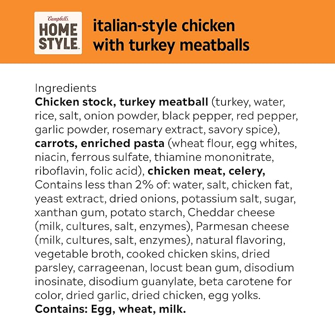 Campbell's Homestyle Italian-Style Chicken Soup With Turkey Meatballs, 16.1 OZ Can (Pack of 2)