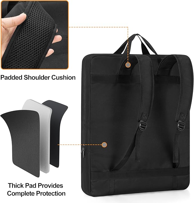 Solar Panel Storage Bag, Travel Backpack Compatible with Jackery SolarSaga 100W 100X 200W, Padded Carrying Case for 2 Panels, Portable Carrier with Pockets