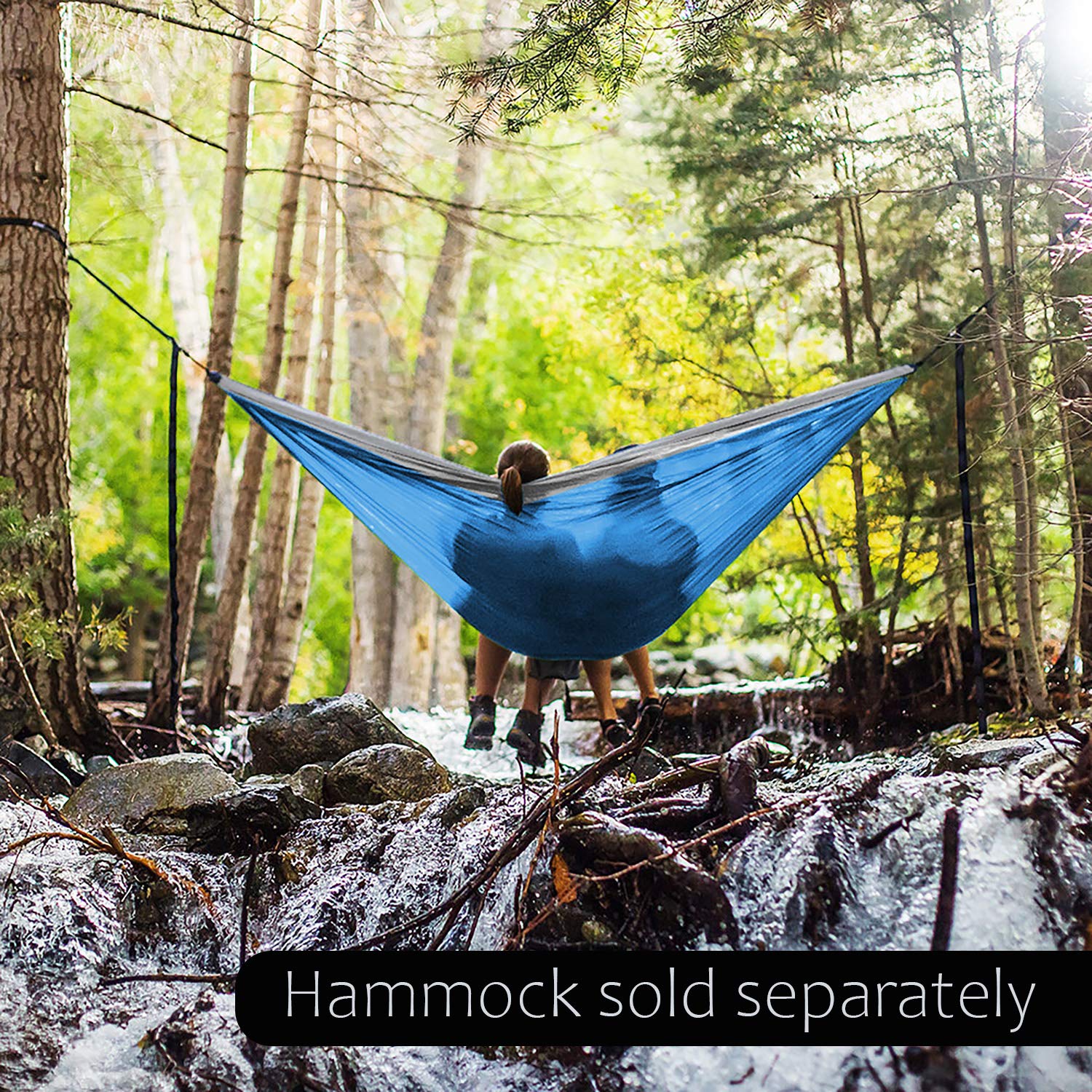 Pro Venture Hammock Straps and 2 Carabiners, 30+2 Loops, 1200lbs Breaking Strength (500lbs Rated) |