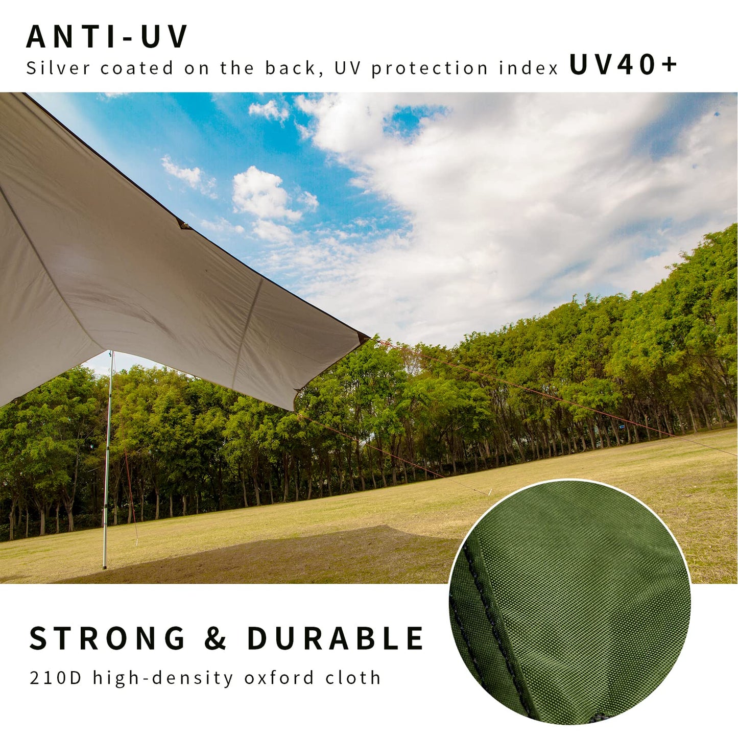 Unigear Hexagon Hammock Rain Fly Waterproof Camping Tarp 12x10-15x14FT
