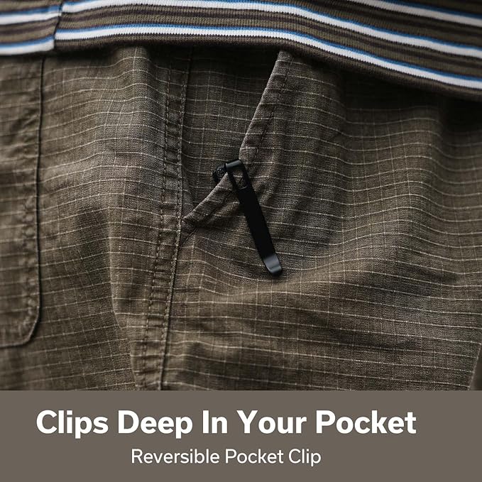 CIVIVI Guile Pocket Knife, Folding Knife for EDC, 3.25" Damascus Blade Micarta Handle with Reversible Deep-Carry Clip C24062B-DS1