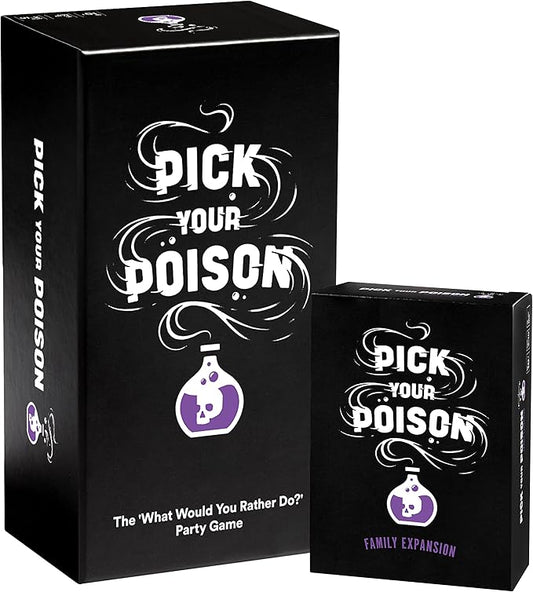 Pick Your Poison Party Game + Family Expansion Set - The ?œWhat Would You Rather Do???Card Game for Kids, Teens, College Students, Adults, at Fun Parties and Board Games Night with Your Friends