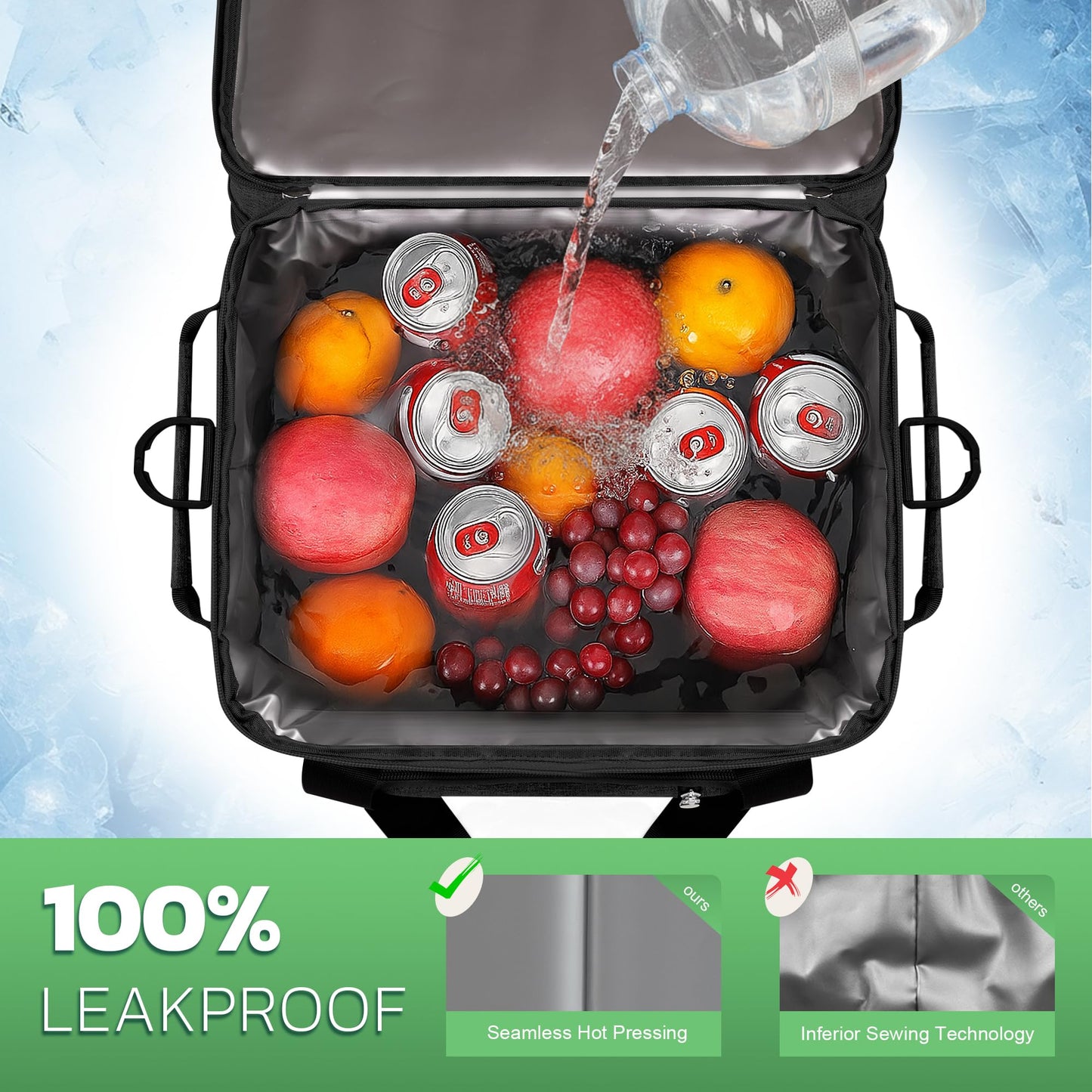 MIYCOO Cooler Bag with Expandable Double Deck, 60 Can Leakproof Cooler