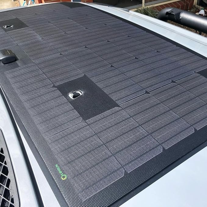 Lensun 105W 12V Hood Flexible Solar Panel Custom Fit for Toyota FJ Cruiser (2006-2022) - Off Grid Solar Power for Offroading/Overlanding/Camping